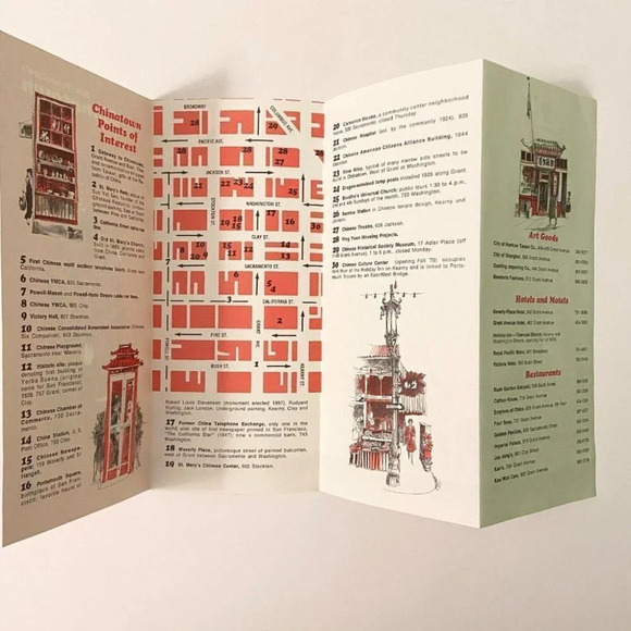 Vintage 1970s San Francisco Gray Line Chinatown Visitors Map Brochures Pamphlets - Picture 10 of 12